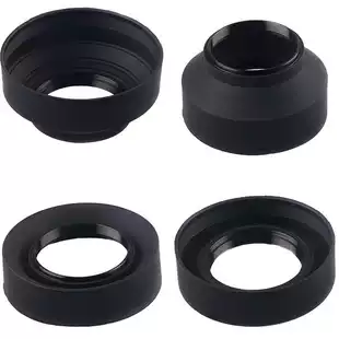 55mm wide-angle standard telephoto lens screw telescopic Hood foldable soft rubber three-purpose Hood