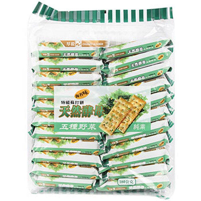 【天猫超市】马来西亚进口 厚毅牌  五种蔬菜苏打饼干580g 海苔味
