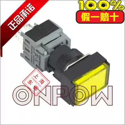 ONPOW China red wave button switch 16mm rectangular self-recovery button LAS1-BJ-11 24V with light
