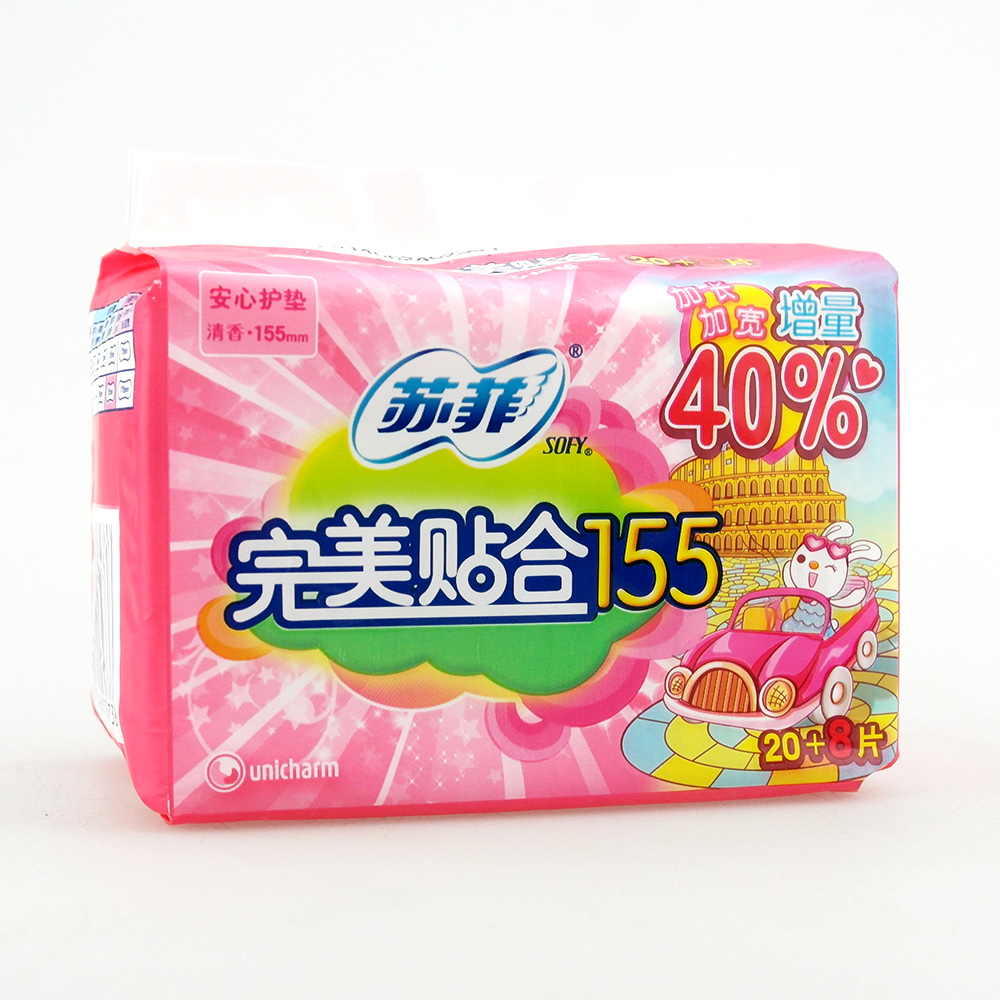 14.6 苏菲完美贴合155棉柔清香型安心护垫20+8片 0160731