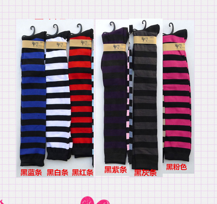 Long Barrel Socks Student Lady Striped Over Knee High Silo Socks Multicolored Cotton Wide Strip Cosplay Dress Accessories