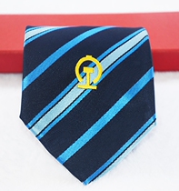 Railway new MOR blue striped tie Mens and womens lazy easy to pull train railway trainees professional tie