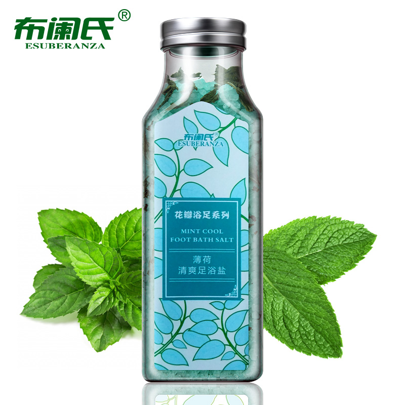 布阑氏薄荷足浴盐 洗脚盐泡脚粉 除脚臭去脚汗气去死皮老茧助眠