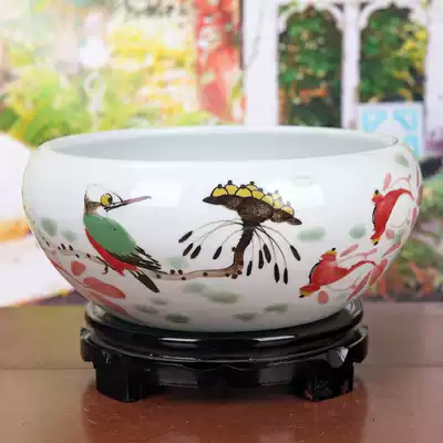 Send the base Jingdezhen ceramic fish tank color glaze porcelain goldfish tank water lily basin lotus bowl lotus tank turtle tank
