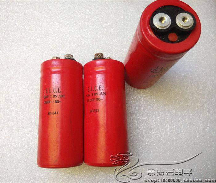 Imported French S L C E CAP 80V2900UF commonly known as red robe fever filter screw electrolytic capacitor