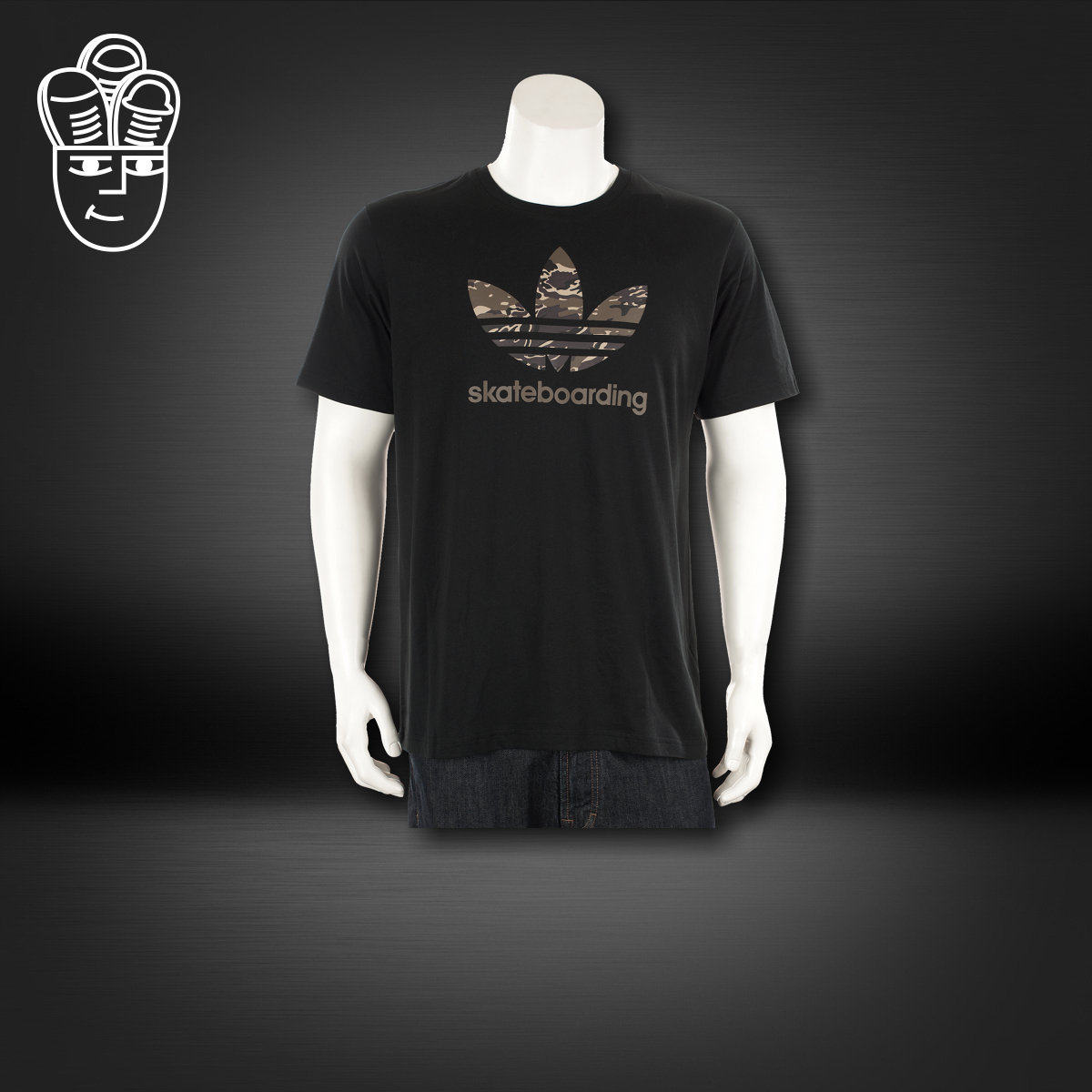 阿迪达斯Adidas Skateboarding三叶草男子运动短袖 T恤 大LOGO