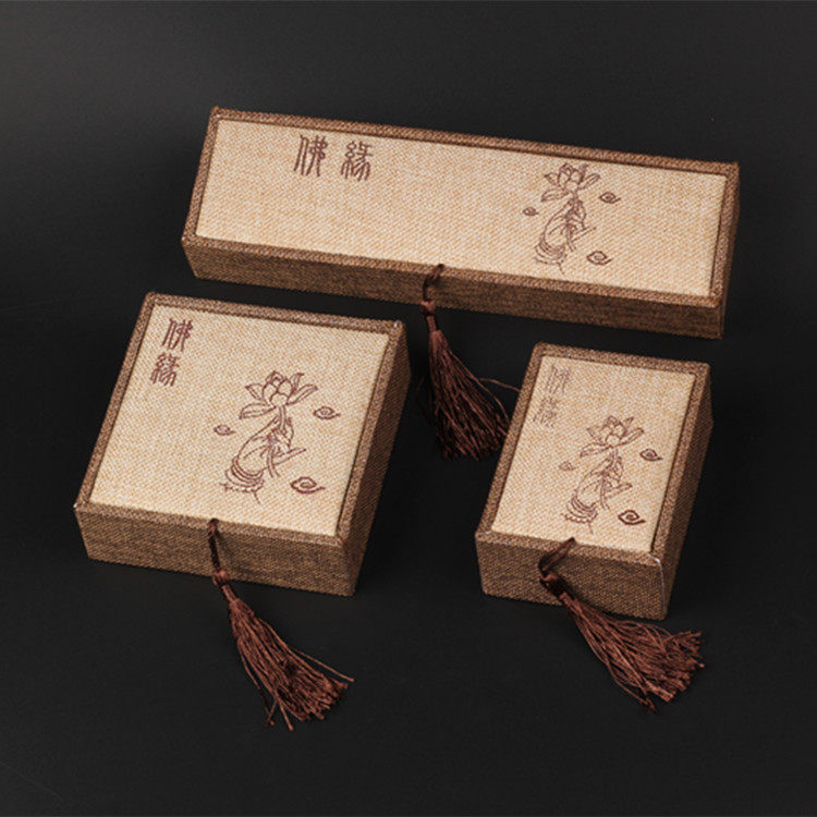 Linen bracelet 2 0 Buddha Beads Case Pendant Pendant Box Necklace Box Jewellery EDGE JEWELRY PACKAGING BOX
