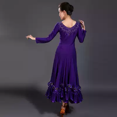 High-end hot selling modern dance dress social dance square dance national standard dance new skirt big swing practice long skirt slim