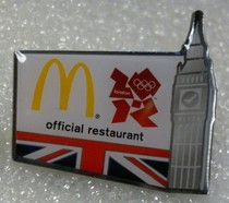 London 2012 Olympic Games badge Olympic official restaurant McDonald’s badge Big Ben badge