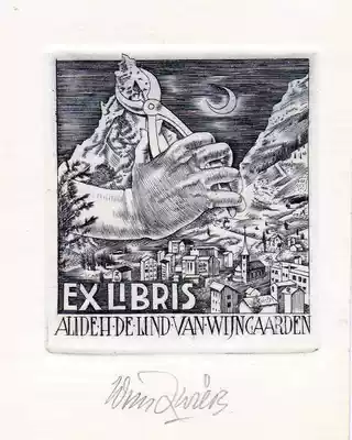 Netherlands-Wim Zwiers (Wim)-engraved book collection ticket 