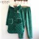 Nicole mùa đông phụ nữ quilted đồ ngủ dài trùm đầu độn nhung phục vụ nhà nhung