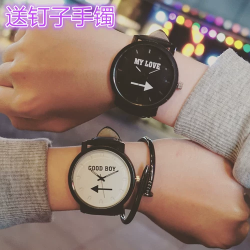 Трендовые модные ретро часы для влюбленных, Южная Корея, подходит для студента, простой и элегантный дизайн, в корейском стиле