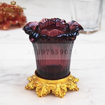 Purple crystal fruit sign Cup ktv table supplies matching fruit fork Cup club table table toothpick tube night New