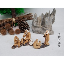Father and godson student aid ceramic small ornaments rockery water bonsai flower pot fish tank decorations home desk bench decoration