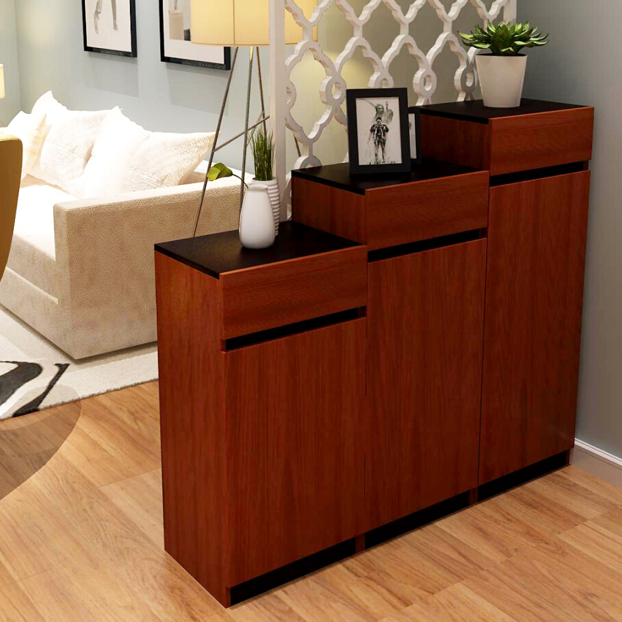 Modern Chinese Shoe Cabinet Double Sided Partition Cabinet Combined Door Hall Cabinet Piano Baking Lacquered Xuan Cabinet Simple Changing Shoes Stool Furniture