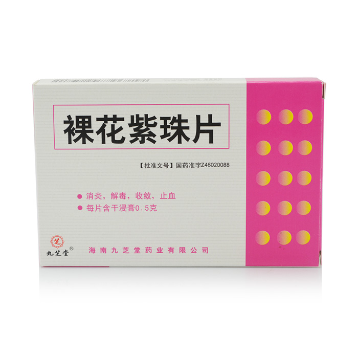 九芝堂 裸花紫珠片 0.5g*24片/盒