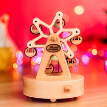 Jeancard Ferris wheel music box Valentines Day gift to send girls girlfriends Sky City Wooden Music Box