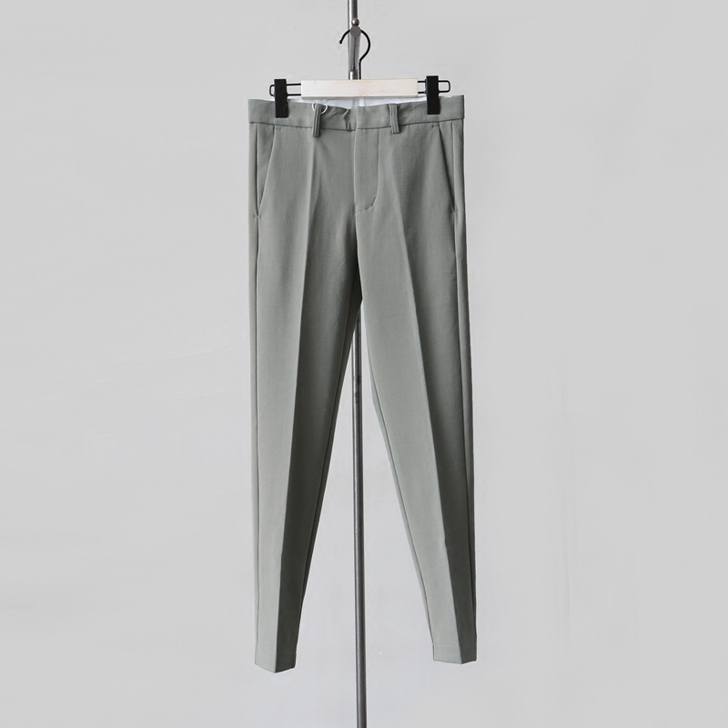 雀斑男装 高品质修身小脚裤绣花九分西裤