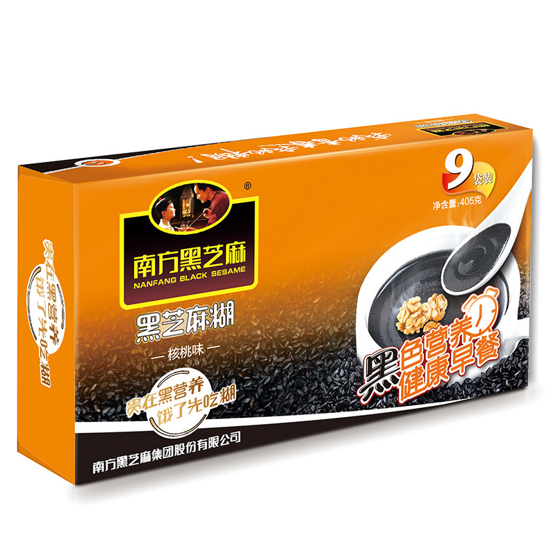 【天猫超市】南方黑芝麻 核桃味精美盒装黑芝麻糊405g/盒冲饮冲调