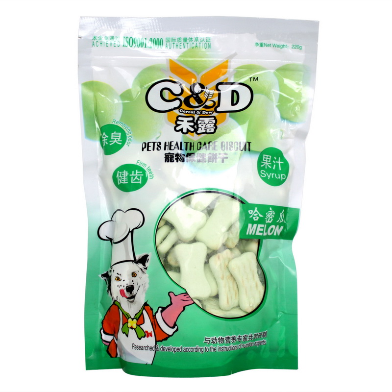 宠物狗零食 狗饼干 禾露饼干哈密瓜味220g除味消臭磨牙零食