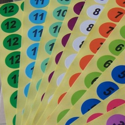 Diameter 25mm Color digital adhesive labels month classified label stickers can be set for printing labels