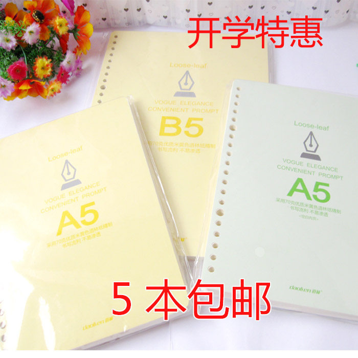 26 holes B5 loose-leaf notebook stand-in core 20 holes A5 loose-leaf inner core horizontal line white paper forest loose-leaf paper