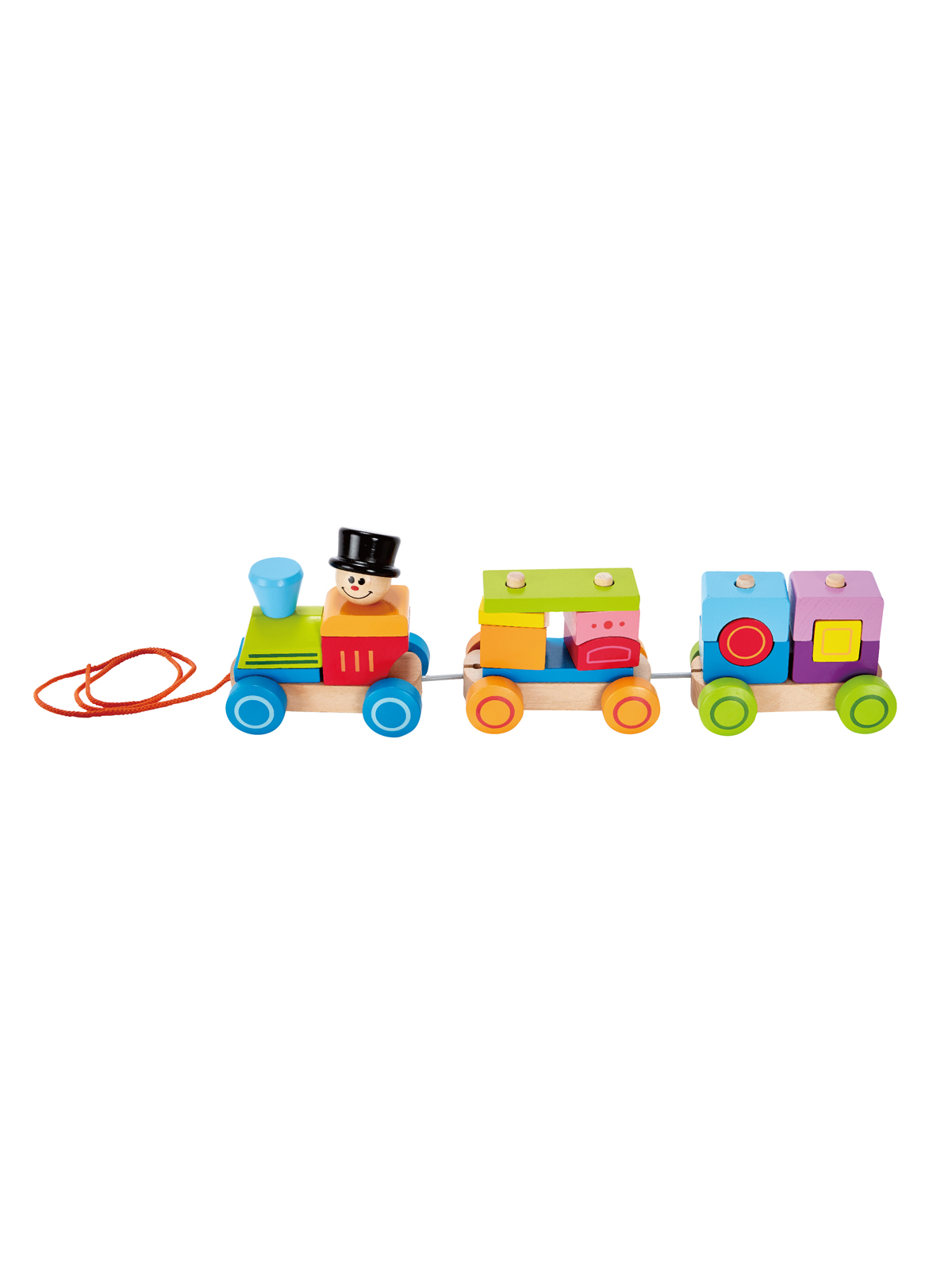 Hape 1岁+益智拖拉几何积木火车E8037