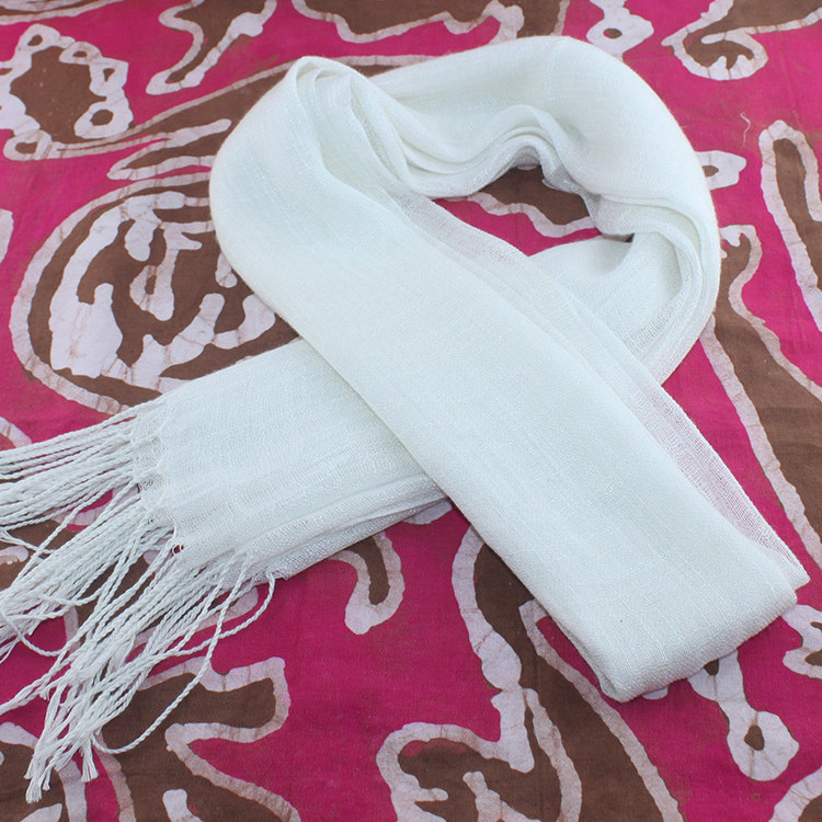 Hand-dyed special fabric cotton white scarf cotton shawl cotton plus soft scarf thin scarf