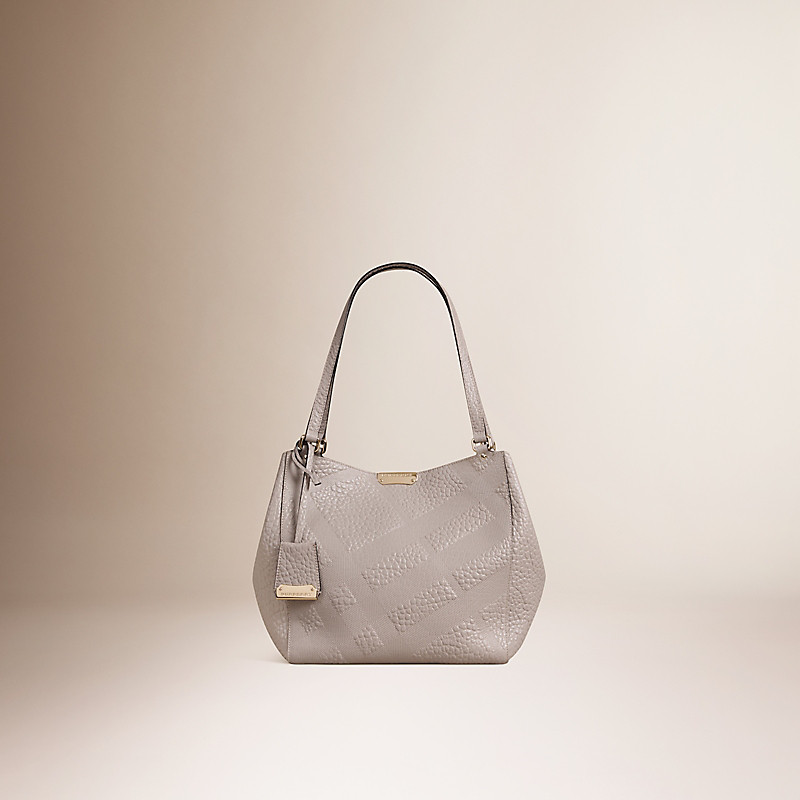 BURBERRY/博柏利小号格纹压花皮革坎特手袋 39905521