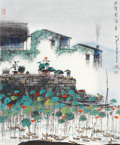 After the rain clear encens Yang Ming-yi famous peoples calligraphy and painting office Living room 40 * 48cm 