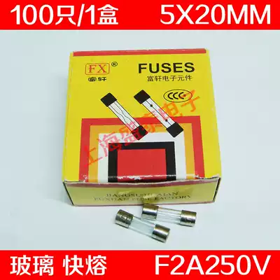 F2AL250V glass fuse F2A250V F2A fuse 2A 5X 20MM 100 9 8 yuan