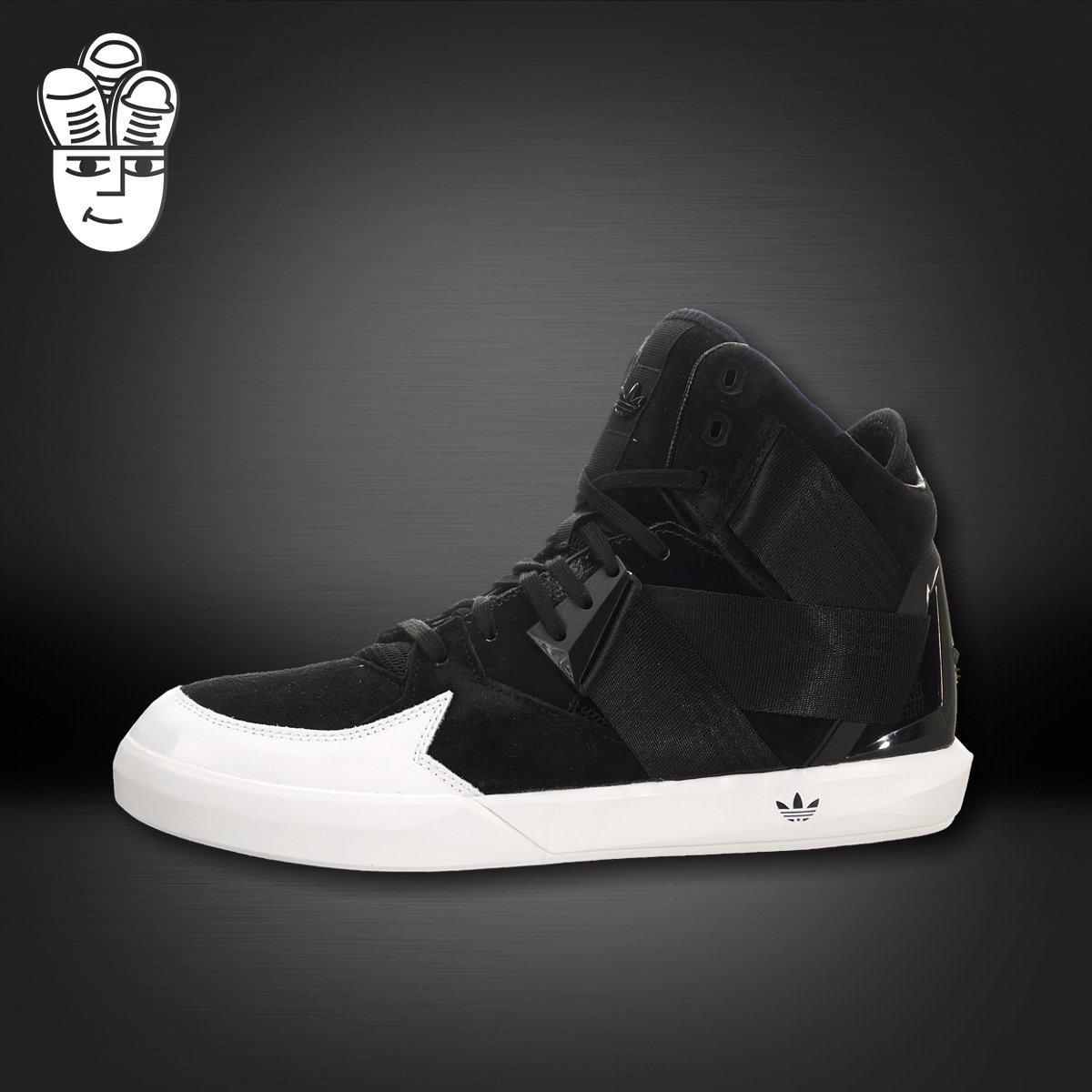 阿迪达斯 Adidas C-10 三叶草男子高帮板鞋 运动休闲鞋 绑带设计