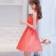 Đầm suông chấm bi thắt eo không tay phiên bản Hàn Quốc quý cô tự tu gầy gò, cạp cao, khí chất thanh lịch, xu hướng thời trang nữ mùa hè - Váy eo cao