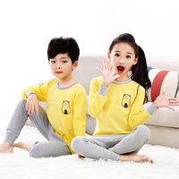 Trẻ em mùa thu và mùa đông đồ lót cotton phù hợp với bé trai và bé gái đồ ngủ ấm áp chạm đáy áo trẻ em cotton mỏng phần quần áo mùa thu đồ bộ mặc nhà