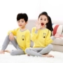Trẻ em mùa thu và mùa đông đồ lót cotton phù hợp với bé trai và bé gái đồ ngủ ấm áp chạm đáy áo trẻ em cotton mỏng phần quần áo mùa thu đồ bộ mặc nhà
