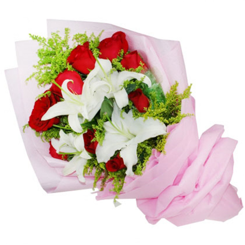 元旦红玫瑰百合速递无锡情人节生日同城鲜花速递南京扬中鸡东县