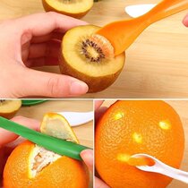 Japan KM multifunctional orange opener grapefruit peeler kiwi fruit peeling spoon kiwi fruit knife 2-piece set