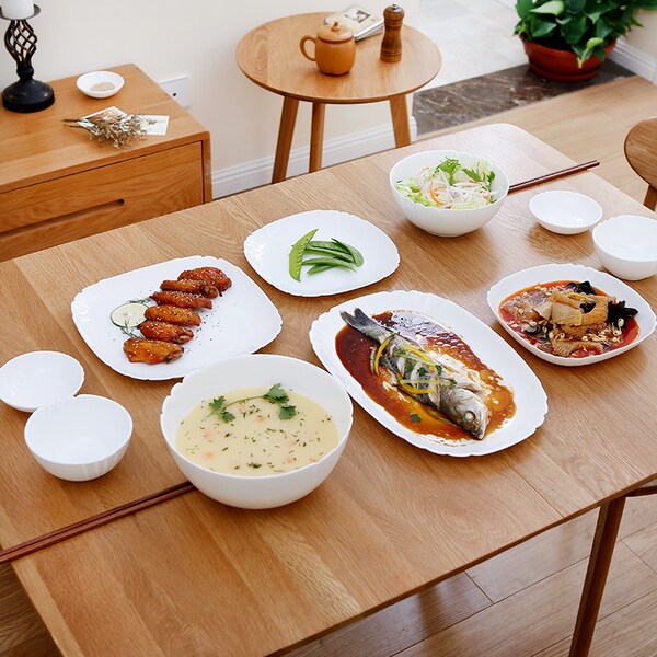 乐美雅 北欧简约风格 钢化玻璃碗盘碟餐具5件套 优惠券折后￥29.9包邮（￥49.9-20）