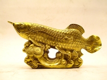 Pure copper fish ornaments Lucky golden arowana copper money fish crafts more than a year opening gifts home feng shui decoration
