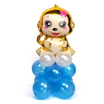 Baby one year old childrens birthday decoration balloon party layout column cartoon monkey Road balloon decoration supplies