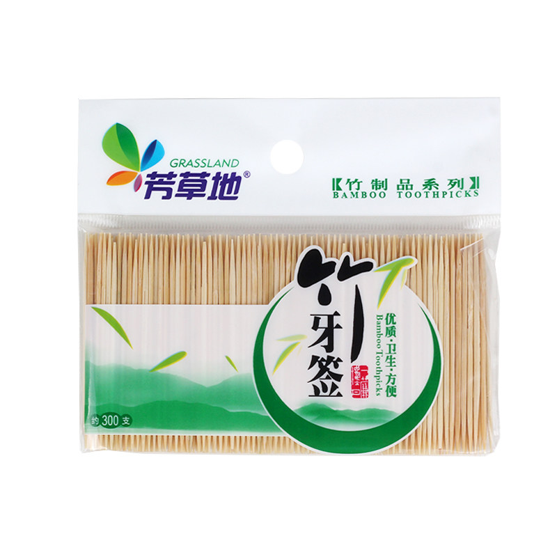 【天猫超市】芳草地 天然环保酒店家用牙签300支袋装竹牙签