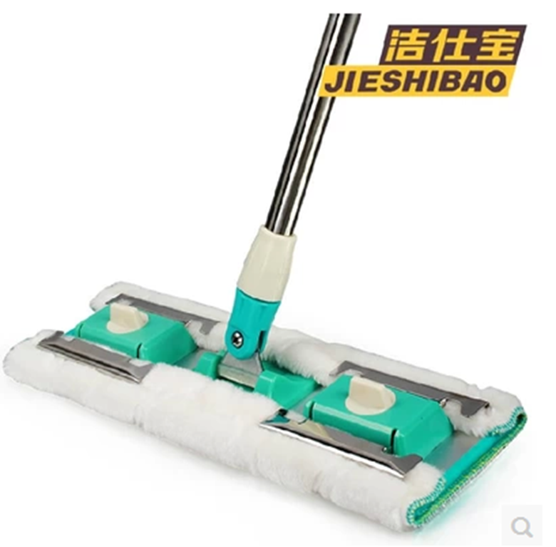 Jieshi Baoqiao Ba Wanxiang Flat Tow Rotary Mop Floor Tow Semi-automatic Steel Clamp Aluminum Alloy Bottom