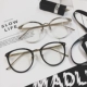 Wang Liuwen với cặp kính gọng kính trong suốt kiểu retro retro trong suốt khung tròn màu đỏ nữ cận thị khuôn mặt tròn giả