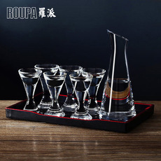 Бокал для вина roupa罗派白酒杯套装烈酒玻璃酒杯一口杯小酒杯白酒分酒器带托盘