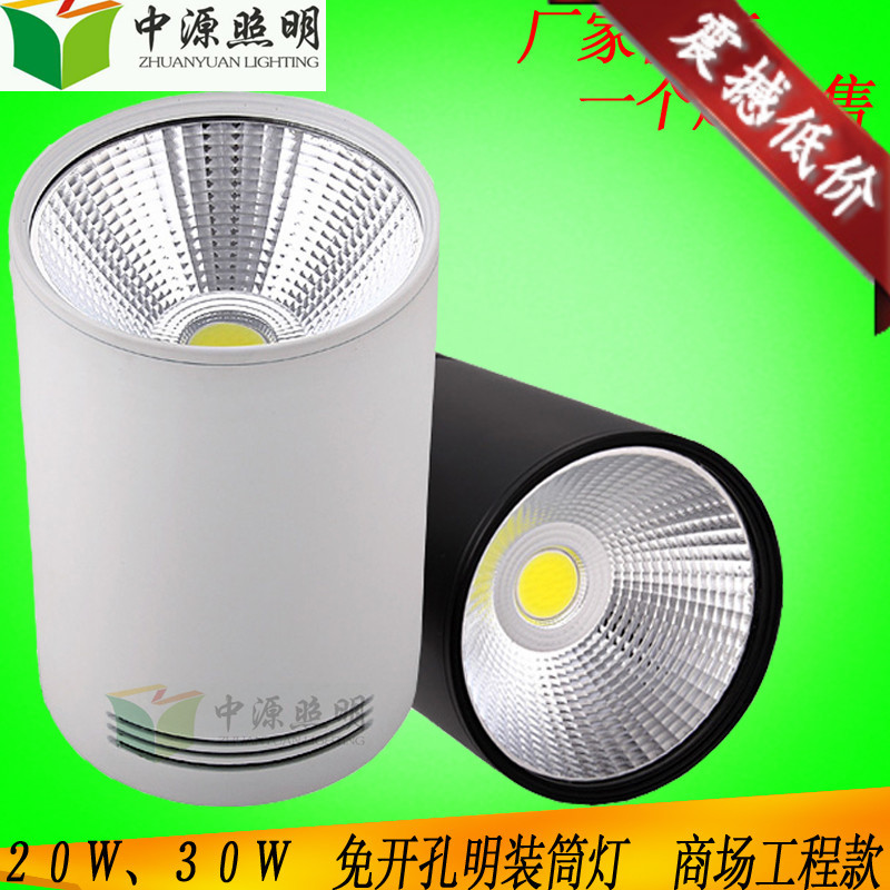 LED bright fitting cylinder light 20W30W long cylinder free bore ceiling lamp mall hair salon hairdressier shop for bright spot light