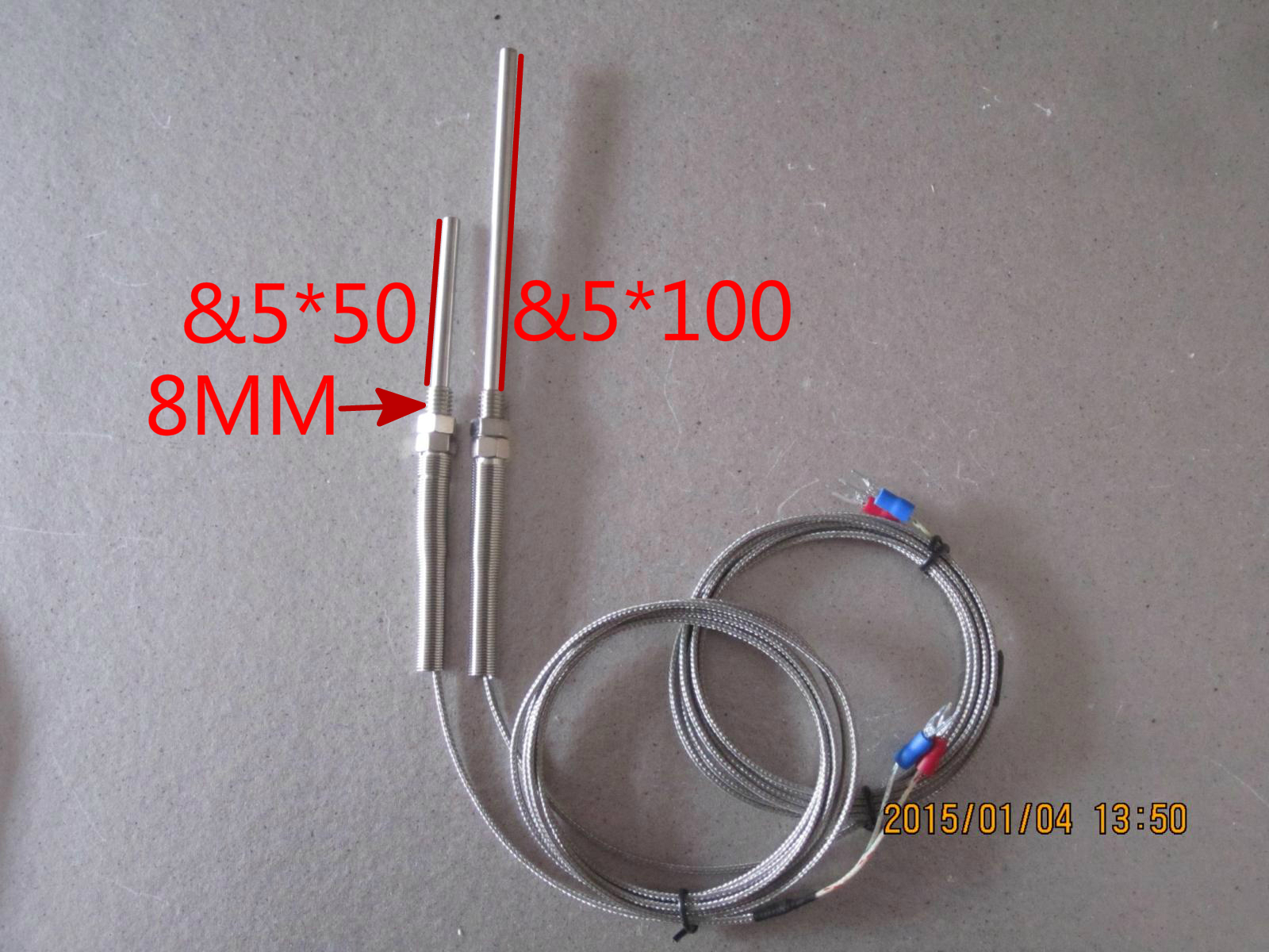 5X50MM K-type probe temperature line thermocouple temperature detection line temperature measurement line probe temperature line