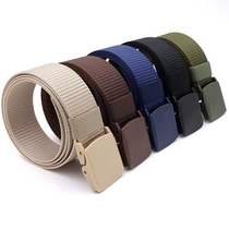 3 8cm mens canvas belt over security check no metal plastic buckle belt youth outdoor quick-drying nylon belt