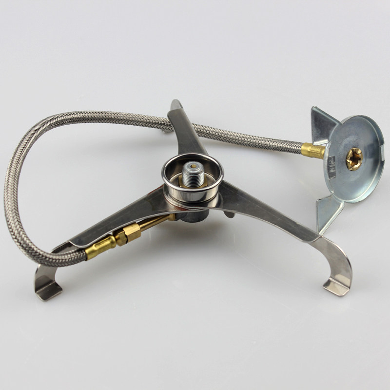 Outdoor portable flat gas tank stove transfer card type gas tank adapter field furnace head converter stainless steel connector