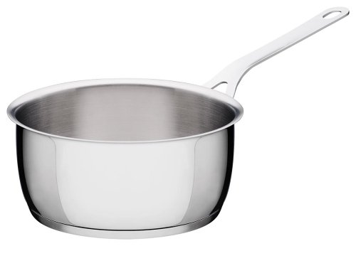 100% UK imports Alessi Frying Pan mirror polished stainless steel flat bottom pan stockpot 16 20CM
