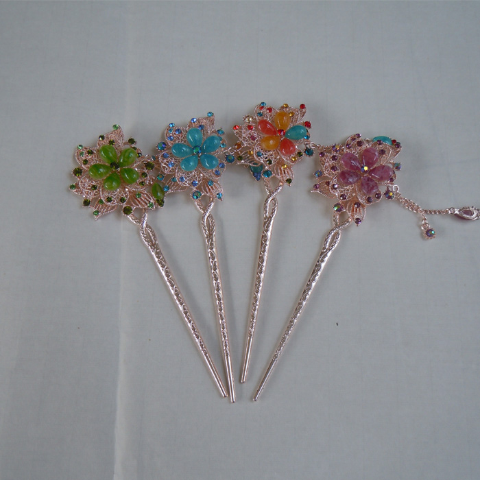 Hairpin Classical diamond-set ancient style hairpin straggling tassel hairpin National style retro court Hanfu dish hair headdress